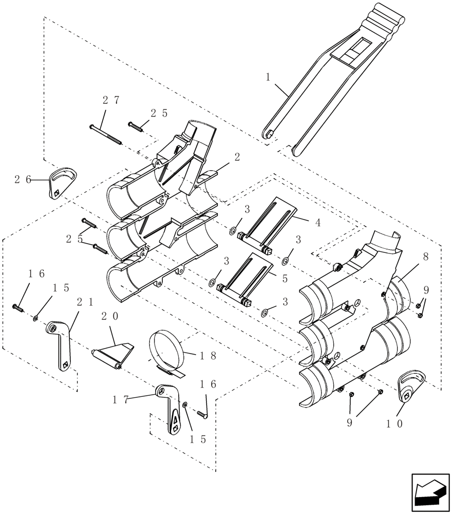 Схема запчастей Case IH ADX2230 - (L.10.E[09]) - THREE OUTLET VALVE L - Field Processing