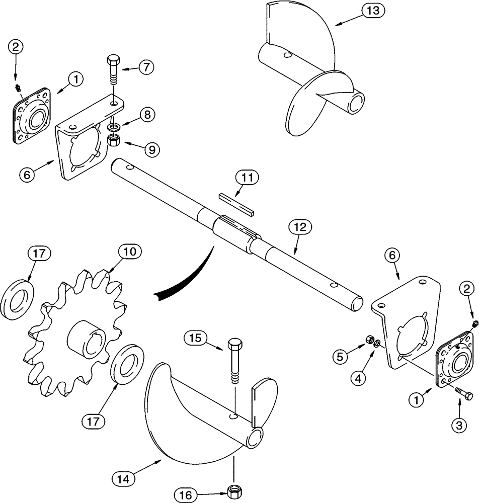 Схема запчастей Case IH 90XT - (09-70) - TRENCHER AUGER MOUNTING NORTH AMERICA (09) - CHASSIS