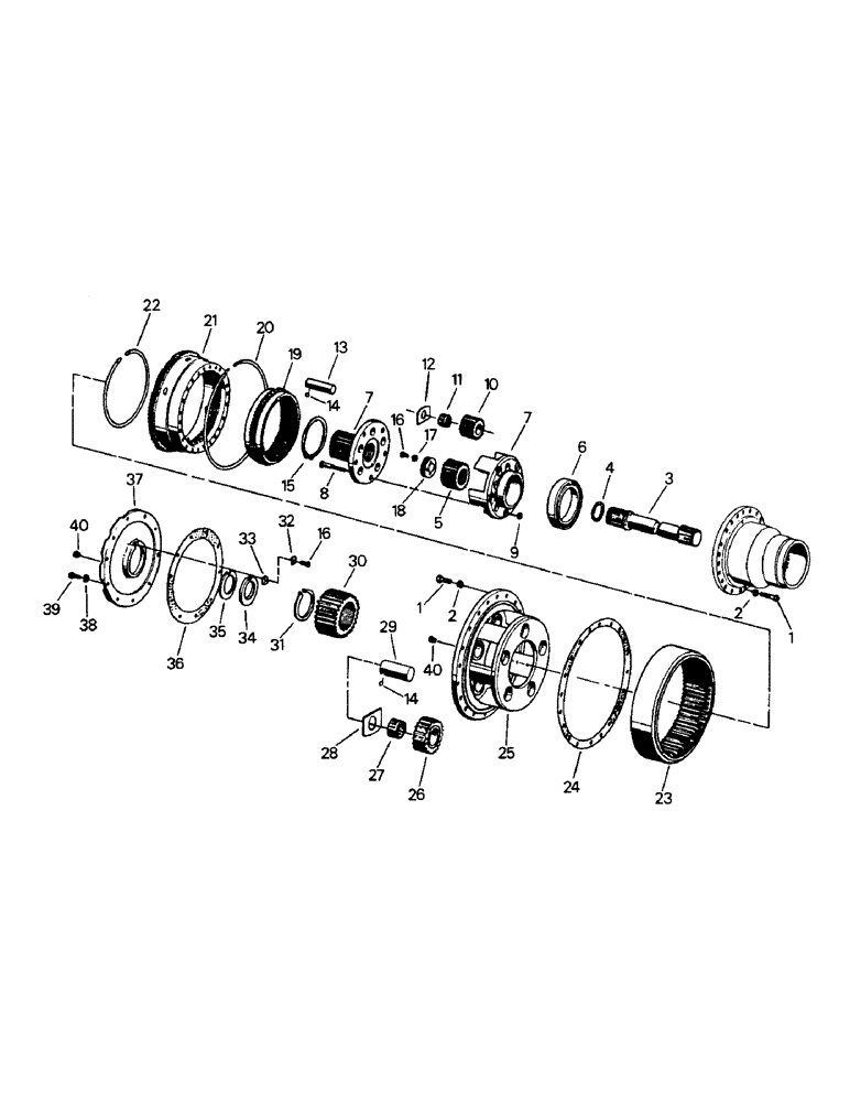 Схема запчастей Case IH PT225 - (04-92) - K-598.20/30 PLANETARY ASSEMBLY (04) - Drive Train