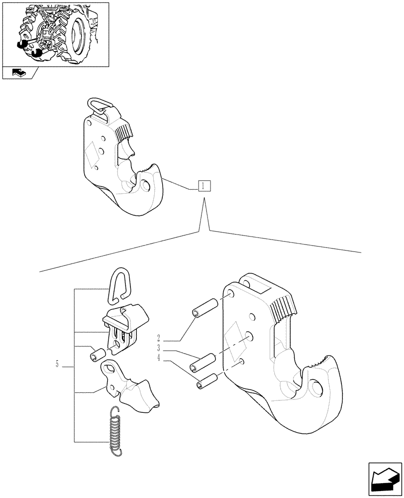 Схема запчастей Case IH FARMALL 90 - (1.89.6/05B) - THREE POINT HITCH WITH QUICK ATTACH ENDS FOR MDC - "WALTERSCHEID" QUICK ATTACH END - BREAKDOWN (VAR.335946) (09) - IMPLEMENT LIFT