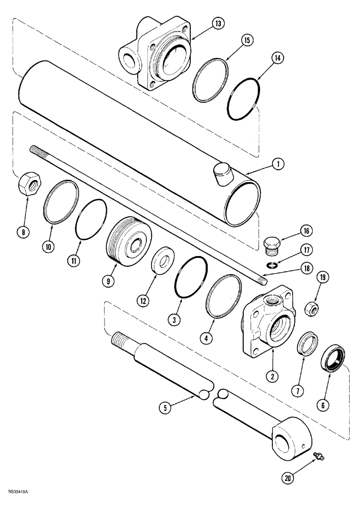 Схема запчастей Case IH 1830 - (08-004) - HYDRAULIC CYLINDER, 3 ID X 16 INCH STROKE No Description