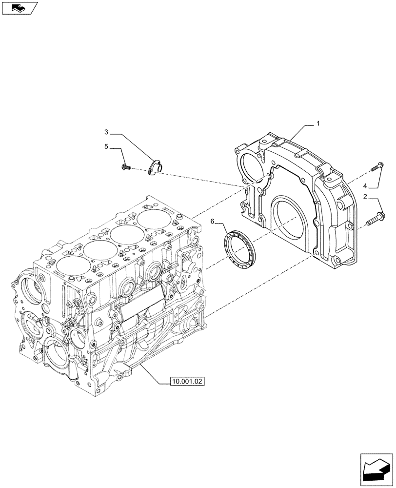 Схема запчастей Case IH F5AE9454K A002 - (10.102.02[03]) - FLYWHEEL, HOUSING (10) - ENGINE