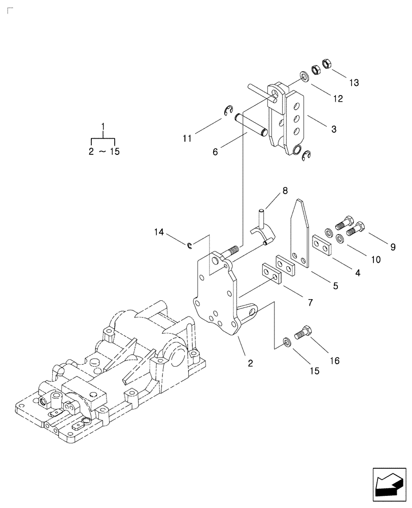 Схема запчастей Case IH FARMALL 35B - (35.100.09) - UPPER LINK BRACKET - W/DRAFT DEALER OPTION KIT (35) - HYDRAULIC SYSTEMS