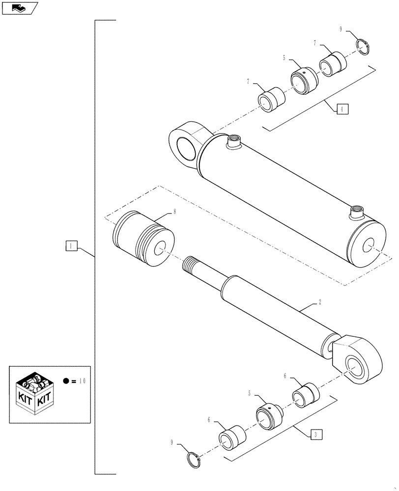 Схема запчастей Case IH 3330 - (35.900.15) - FOLD CYLINDER, REAR INNER BOOM (35) - HYDRAULIC SYSTEMS