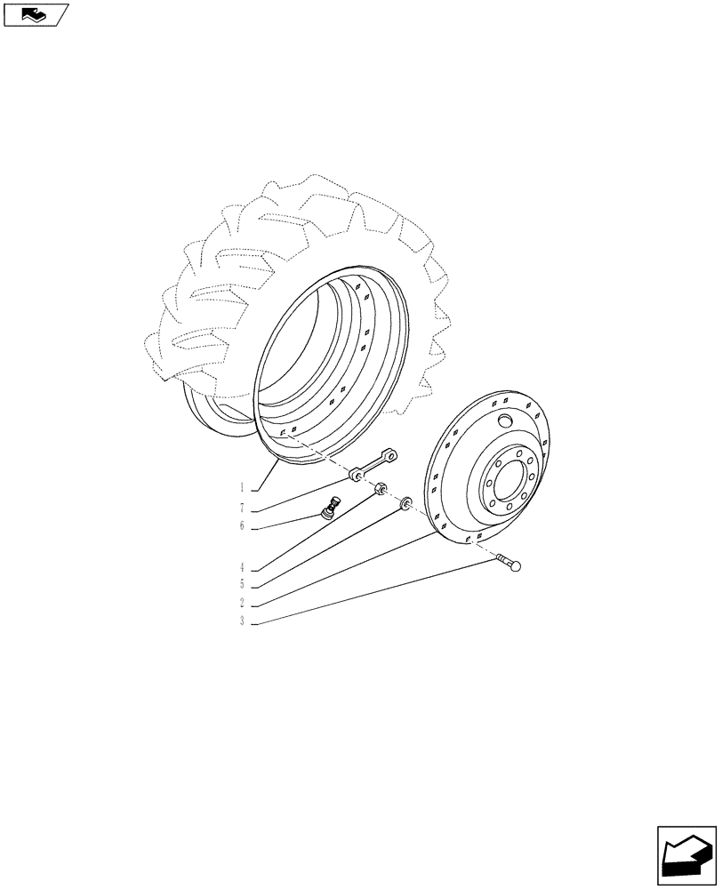 Схема запчастей Case IH PUMA 130 - (44.520.07) - VAR - 8344404 - REAR WHEELS (44) - WHEELS