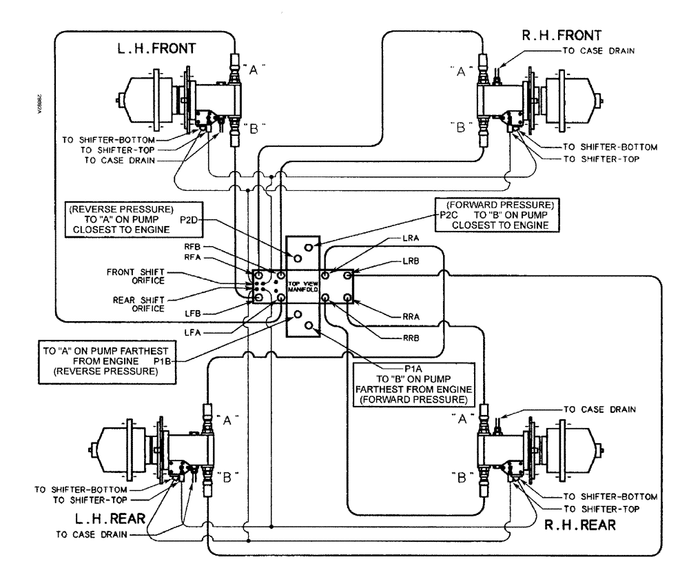 Схема запчастей Case IH SPX3185 - (145) - HYDRAULIC PLUMBING, MANIFOLD TO WHEEL MOTOR (35) - HYDRAULIC SYSTEMS