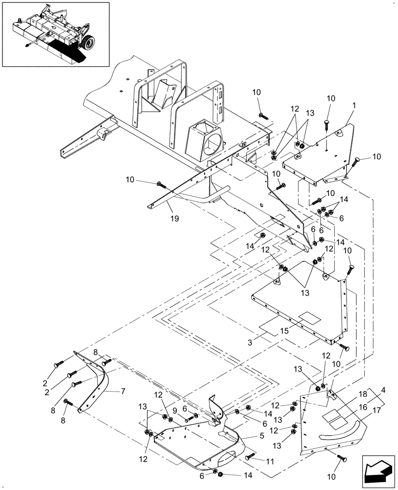 Схема запчастей Case IH DC162 - (08.01) - SHIELDING, LEFT COMPONENTS (08) - SHEET METAL