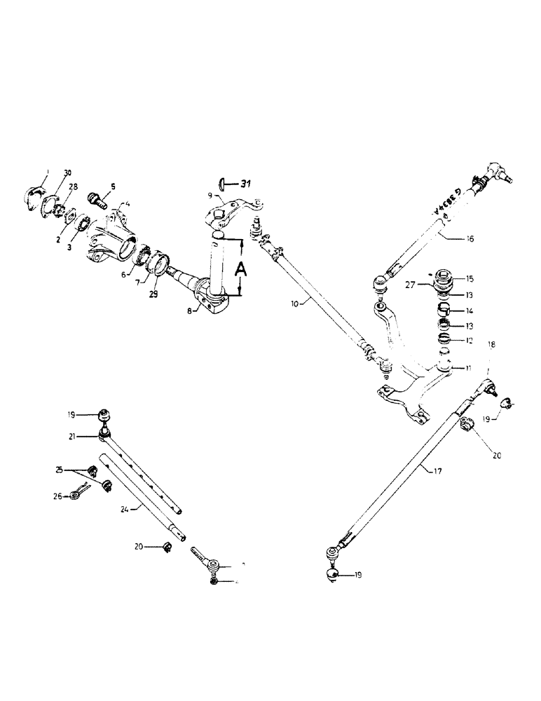 Схема запчастей Case IH 654 - (188) - STEERING KNUCKLES AND LINKAGE (06) - POWER TRAIN