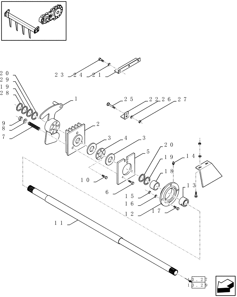 Схема запчастей Case IH LBX331S - (13.30[01]) - SHUTTLE FEEDER TRANSMISSION (13) - FEEDER