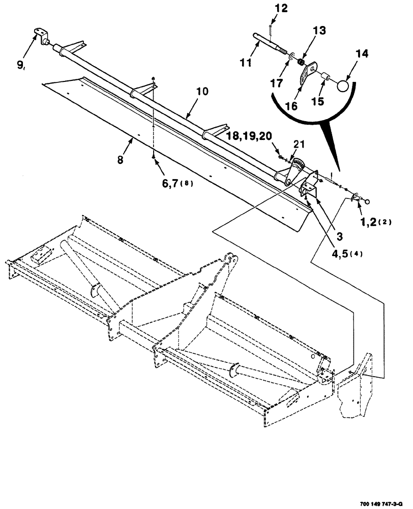 Схема запчастей Case IH 725 - (07-006) - SWATHBOARD ASSEMBLY (58) - ATTACHMENTS/HEADERS