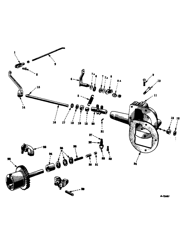 Схема запчастей Case IH FARMALL C - (043) - ENGINE, GOVERNOR AND CONNECTIONS (01) - ENGINE