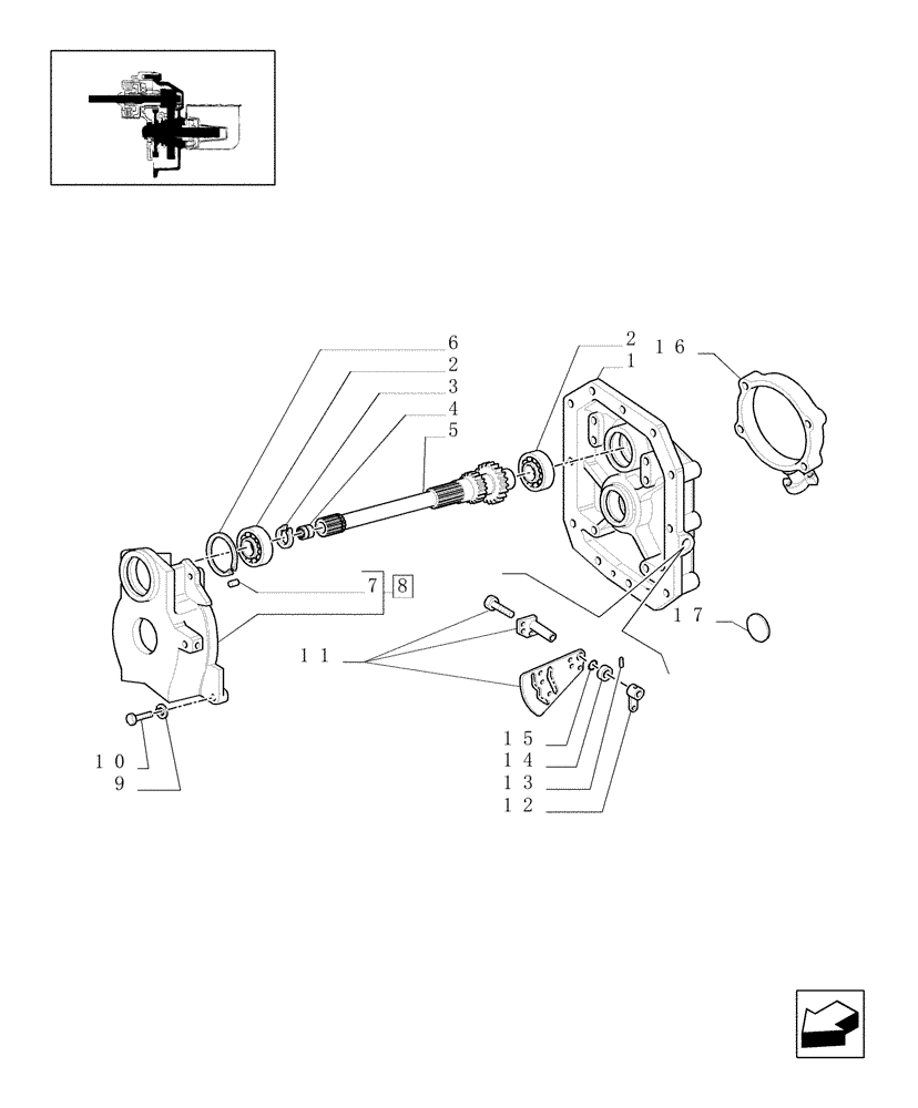 Схема запчастей Case IH JX80U - (1.80.1/12[01]) - (VAR.818) POWER TAKE OFF - 540-750 RPM - SHAFTS AND COVER (07) - HYDRAULIC SYSTEM