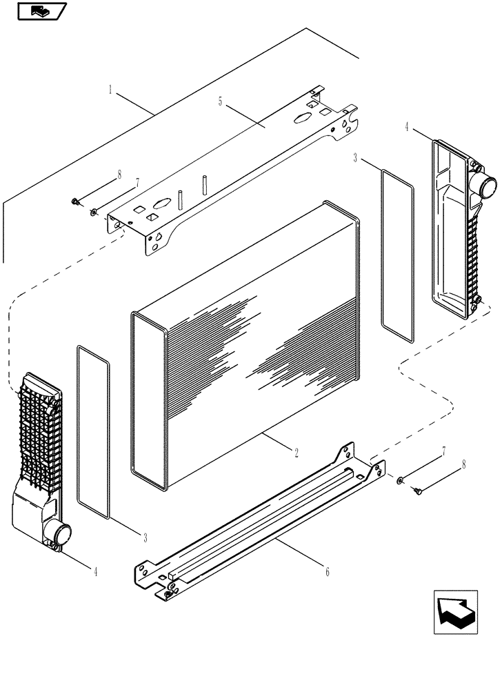 Схема запчастей Case IH MAGNUM 190 - (10.406.02) - RADIATOR ASSEMBLY (10) - ENGINE