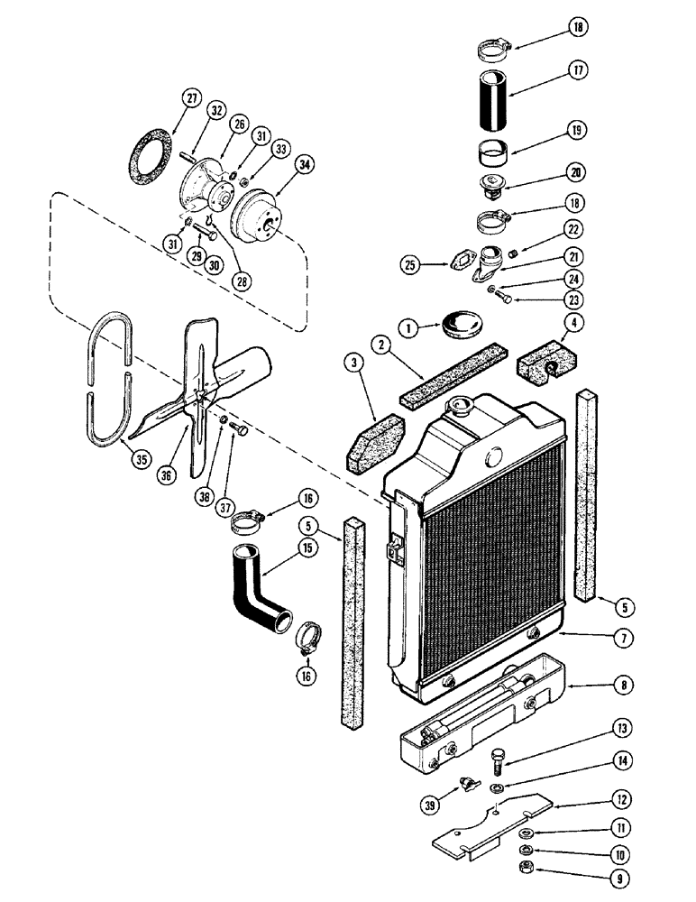 Схема запчастей Case IH M570AT - (004) - ENGINE COOLING SYSTEM, (159) SPARK IGNITION ENGINE (02) - ENGINE