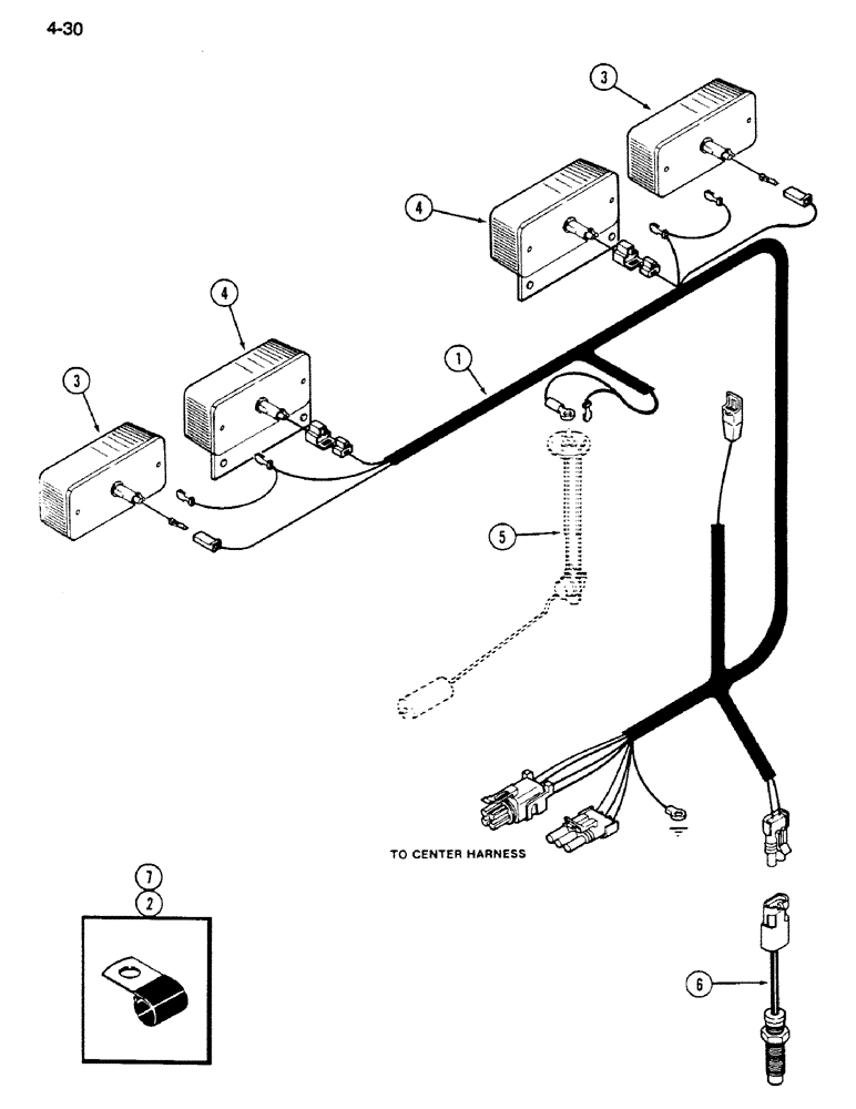 Схема запчастей Case IH 1620 - (4-030) - MAIN REAR HARNESS (06) - ELECTRICAL