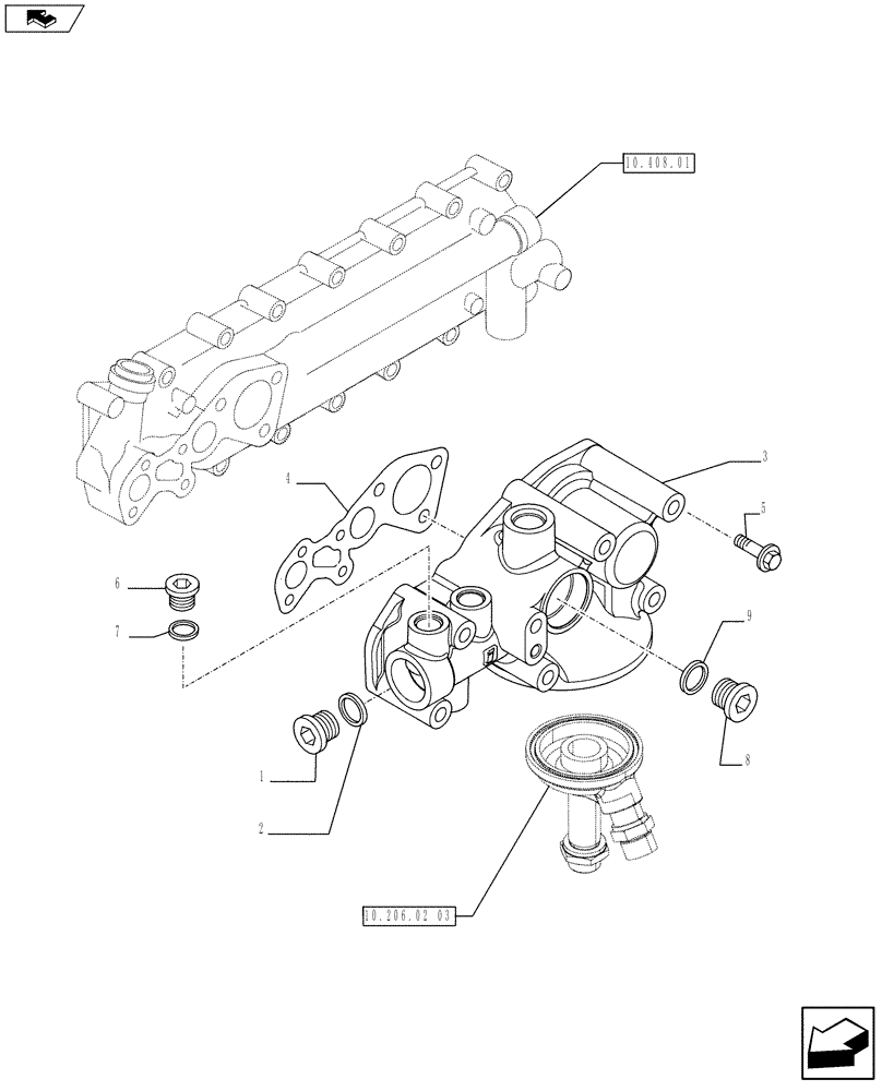 Схема запчастей Case IH F3BFA614E E007 - (10.206.02[01]) - FILTER ENGINE OIL (504033095) (10) - ENGINE