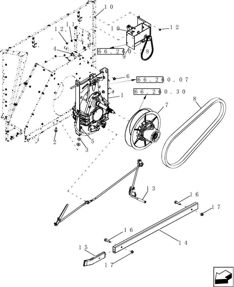 Схема запчастей Case IH 6130 - (66.260.34) - ROTOR GEAR CASE MOUNTING AND ASSEMBLY (66) - THRESHING