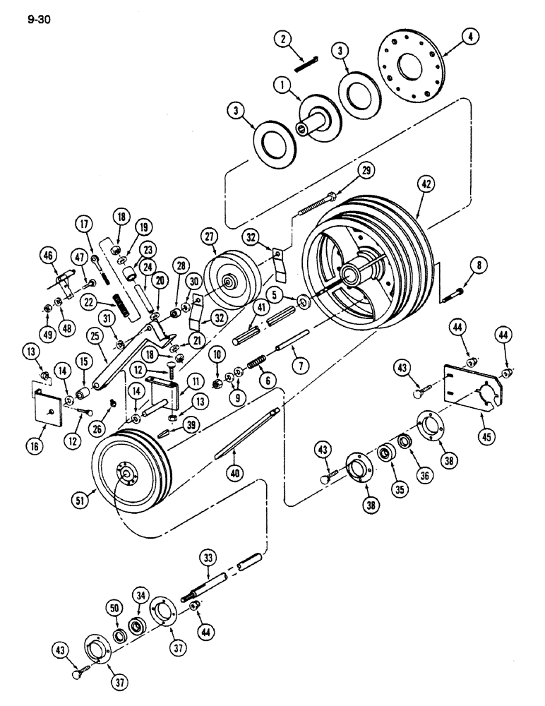 Схема запчастей Case IH 1620 - (9-030) - FEEDER JACKSHAFT DRIVE (13) - FEEDER