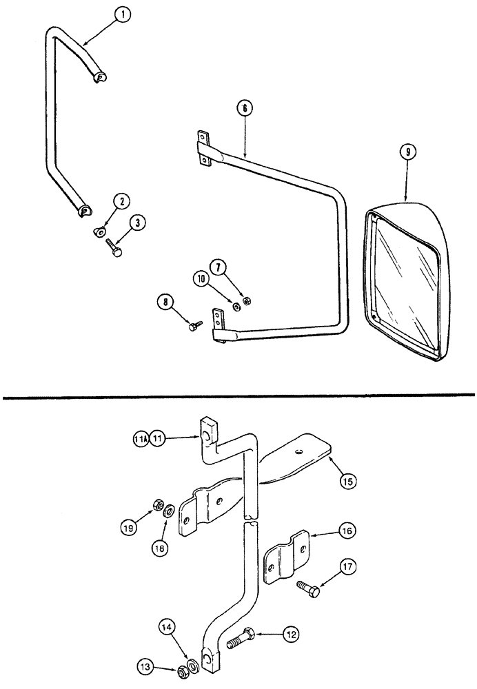 Схема запчастей Case IH 7230 - (9-144) - MIRROR AND MONITOR MOUNTING KITS (09) - CHASSIS/ATTACHMENTS