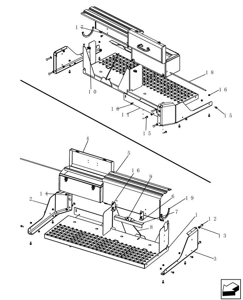 Схема запчастей Case IH 5130 - (55.301.06) - BATTERY AND TOOL BOX SUPPORT (55) - ELECTRICAL SYSTEMS