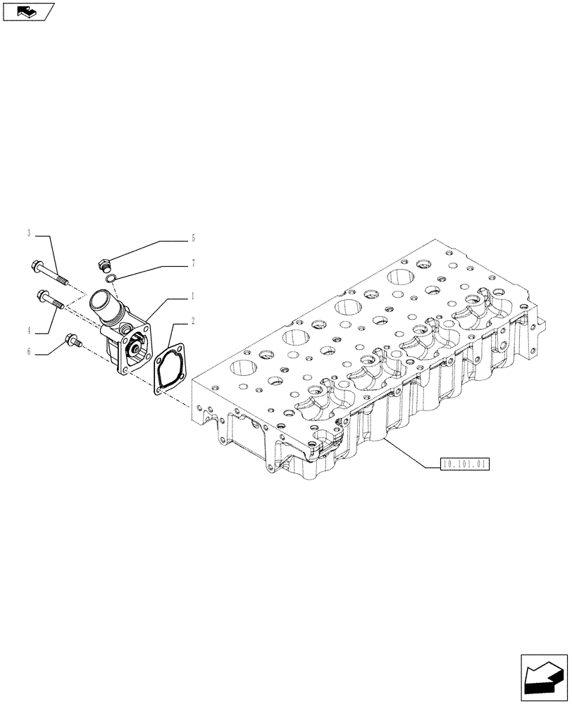 Схема запчастей Case IH FARMALL 75C - (10.402.01) - THERMOSTAT (10) - ENGINE