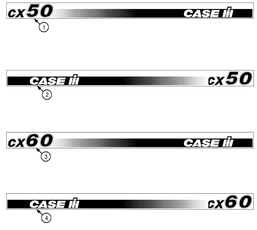 Схема запчастей Case IH CX50 - (09-77) - DECALS (09) - CHASSIS/ATTACHMENTS