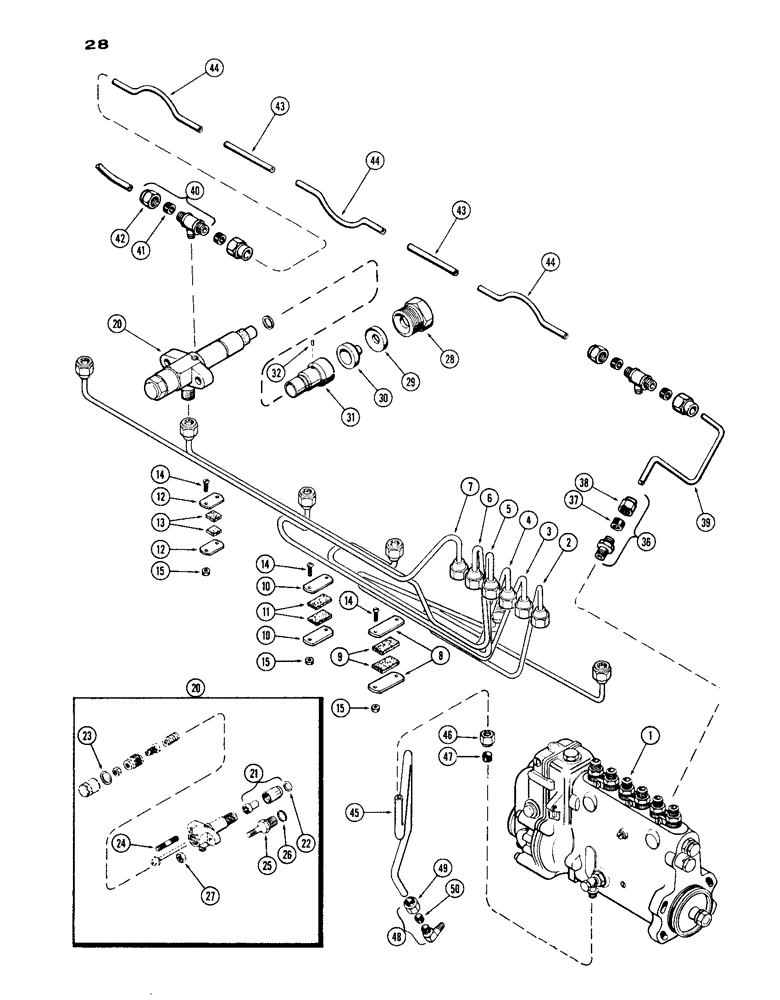 Схема запчастей Case IH 1030 - (028) - FUEL INJECTION SYSTEM (03) - FUEL SYSTEM