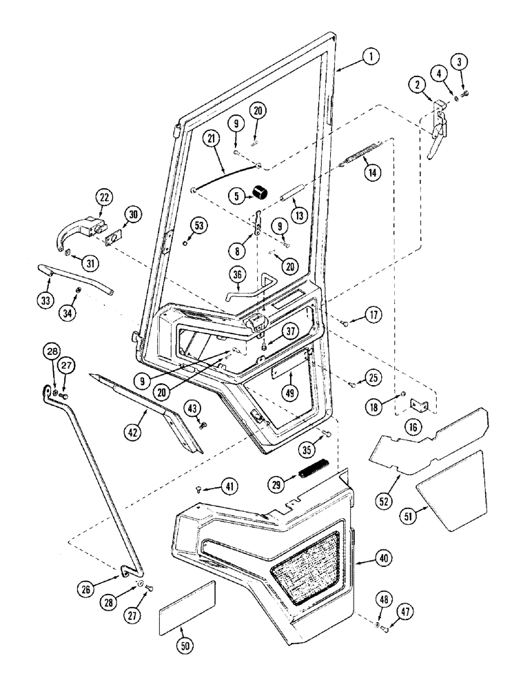 Схема запчастей Case IH 8940 - (9-078) - CAB, DOOR AND LATCH (09) - CHASSIS/ATTACHMENTS