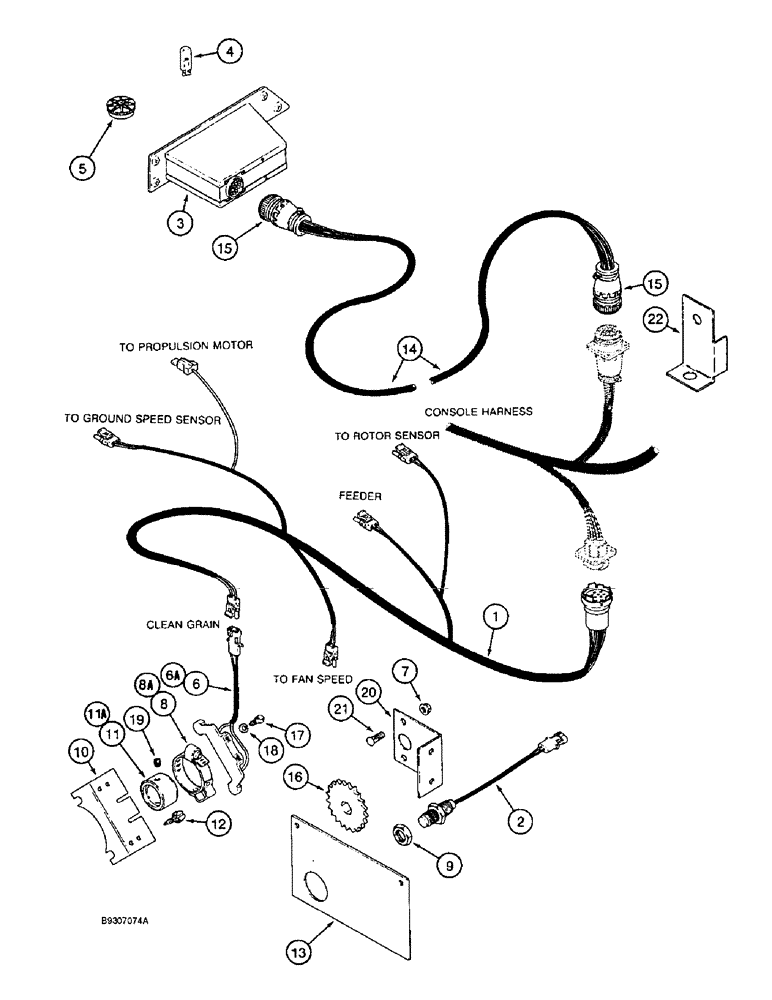 Схема запчастей Case IH 1666 - (4-38) - SHAFT SPEED MONITOR CONTROL (06) - ELECTRICAL