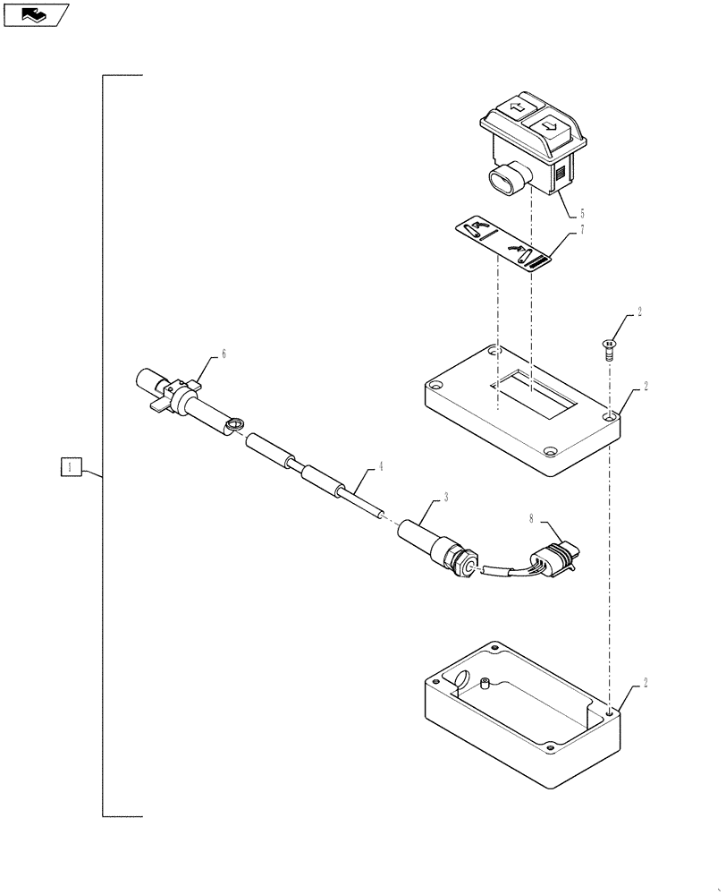 Схема запчастей Case IH QUADTRAC 500 - (55.440.12) - THREE POINT HITCH - REMOTE SWITCH (55) - ELECTRICAL SYSTEMS