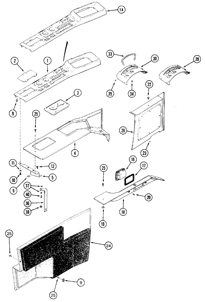 Схема запчастей Case IH 7220 - (9-050) - CAB, CONTROL CONSOLE (09) - CHASSIS/ATTACHMENTS