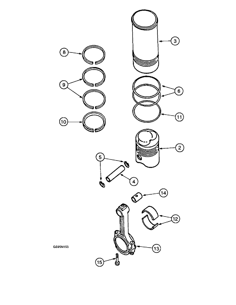 Схема запчастей Case IH DT-429 - (9-10) - CONNECTING RODS, PISTONS AND SLEEVE SETS 