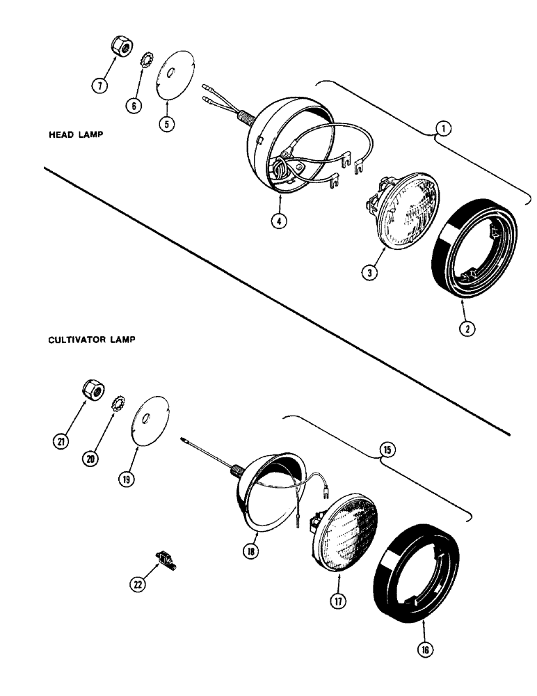 Схема запчастей Case IH 1570 - (080) - HEADLAMP (04) - ELECTRICAL SYSTEMS