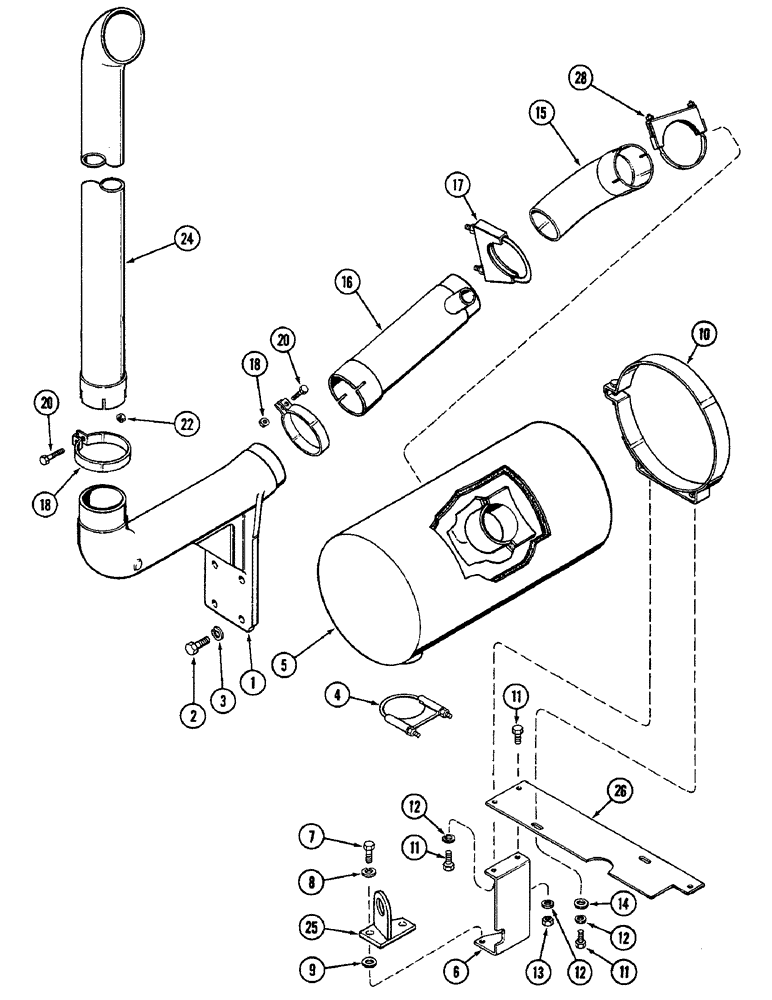 Схема запчастей Case IH 2096 - (2-012) - MUFFLER AND EXHAUST SYSTEM, 6TA-590 DIESEL ENGINE (02) - ENGINE