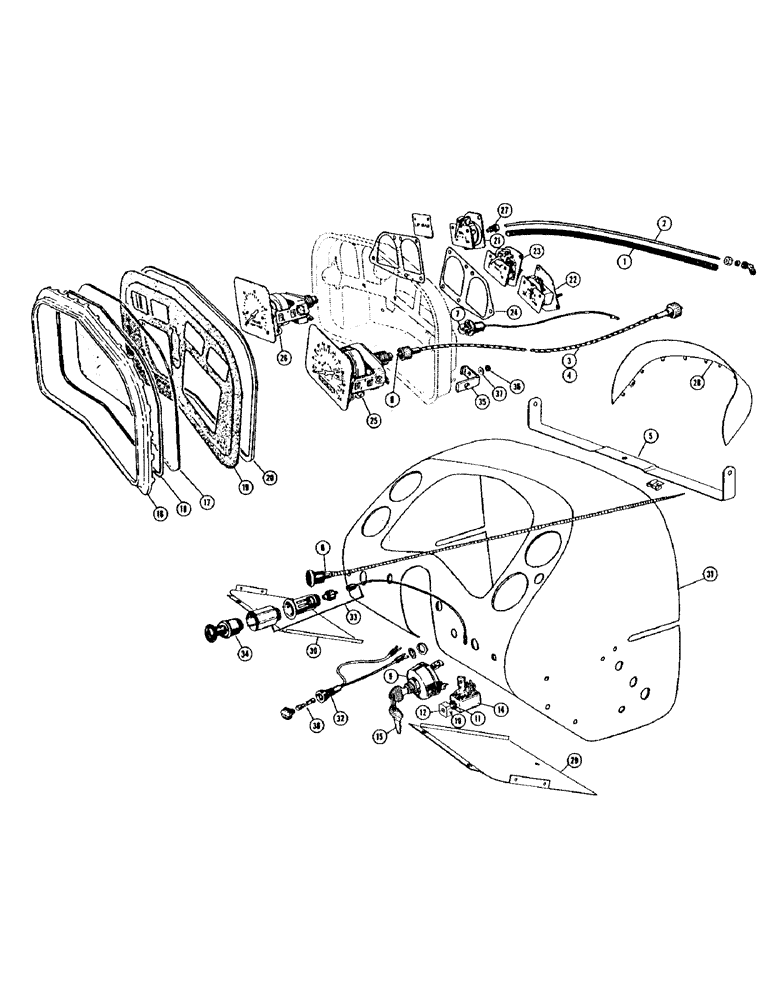 Схема запчастей Case IH 940 - (5-20[1]) - INSTRUMENT PANEL FOR SPARK IGNITION, SERIAL NUMBER 8172001 AND AFTER (04) - ELECTRICAL SYSTEMS