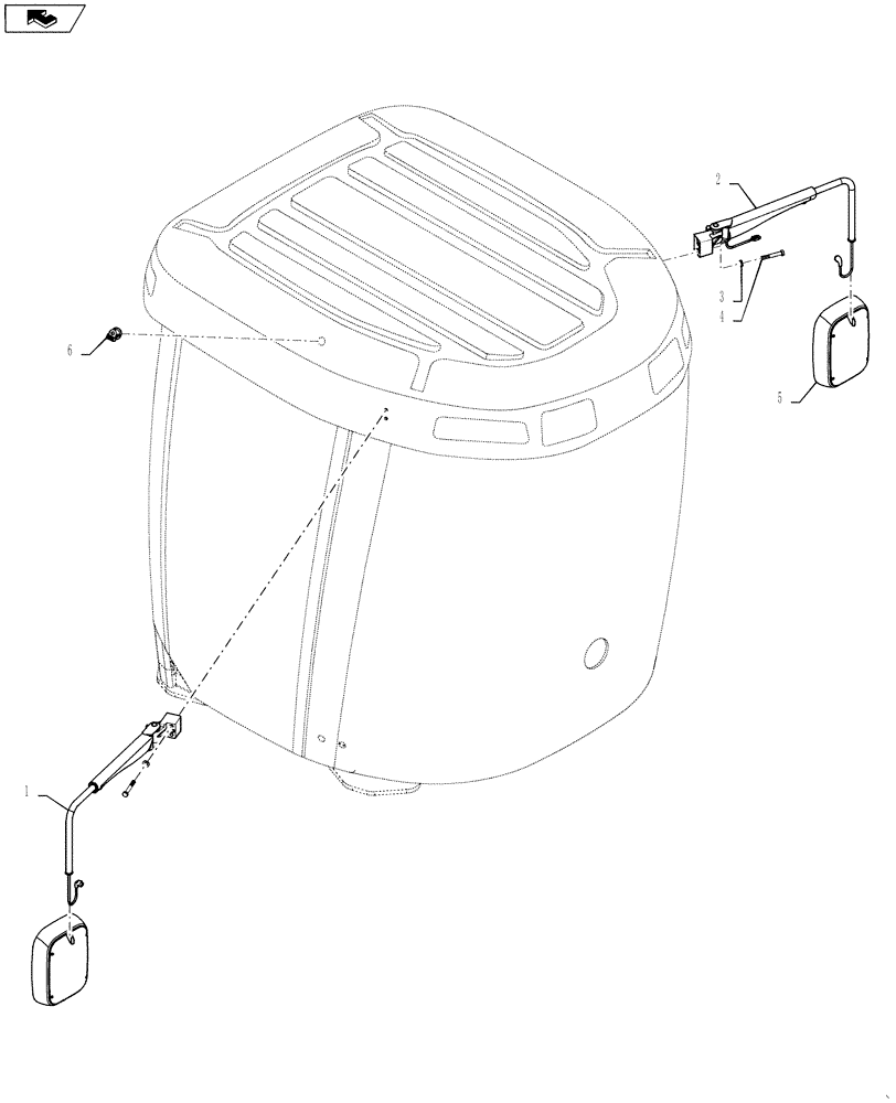 Схема запчастей Case IH 4420 - (11-056) - MIRROR ASSEMBLY, ELECTRIC, BUILT AFTER 5/14/08 Options