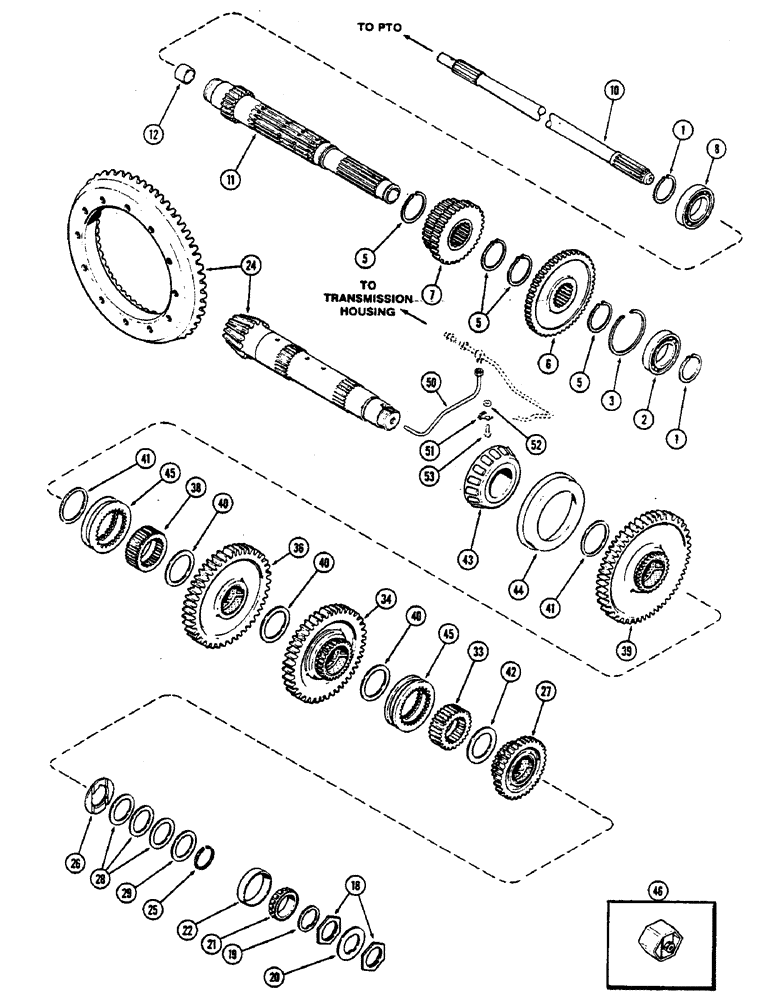 Схема запчастей Case IH 2390 - (6-190) - CLUTCH, PLANETARY OUTPUT, PRIOR TO TRANSMISSION SERIAL NO.10125783 (06) - POWER TRAIN