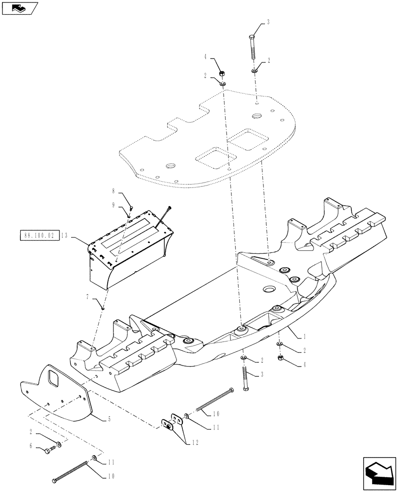 Схема запчастей Case IH STEIGER 400 - (39.100.06) - FRONT WEIGHT - ASSY (39) - FRAMES AND BALLASTING