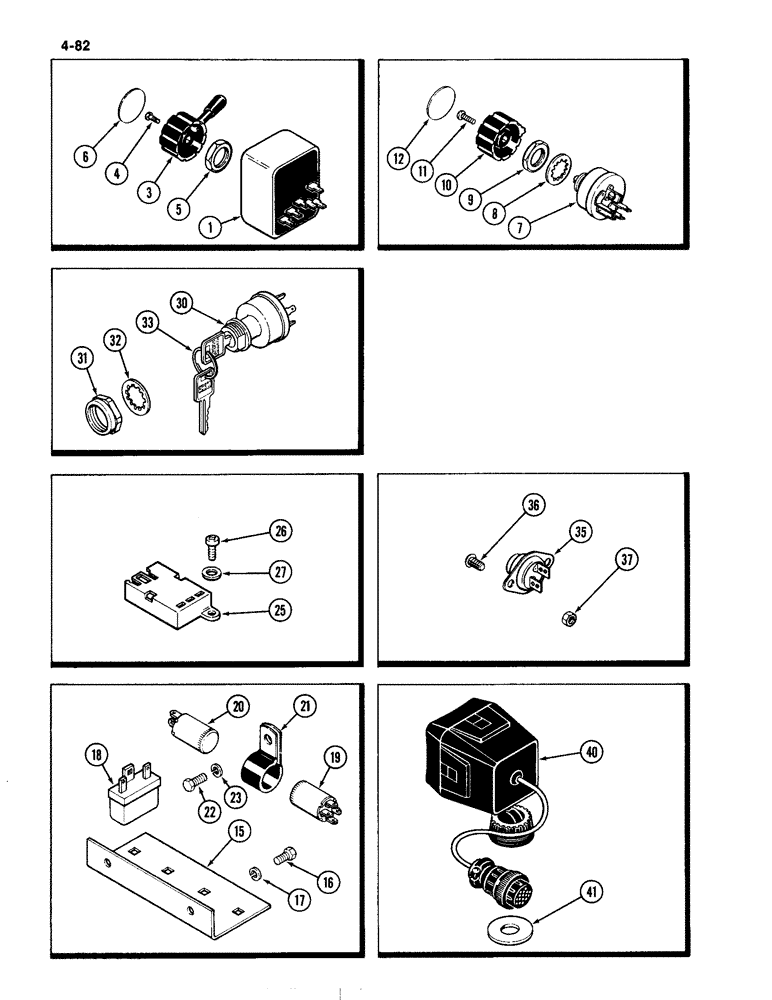 Схема запчастей Case IH 4490 - (4-082) - INSTRUMENT PANEL COMPONENTS (04) - ELECTRICAL SYSTEMS