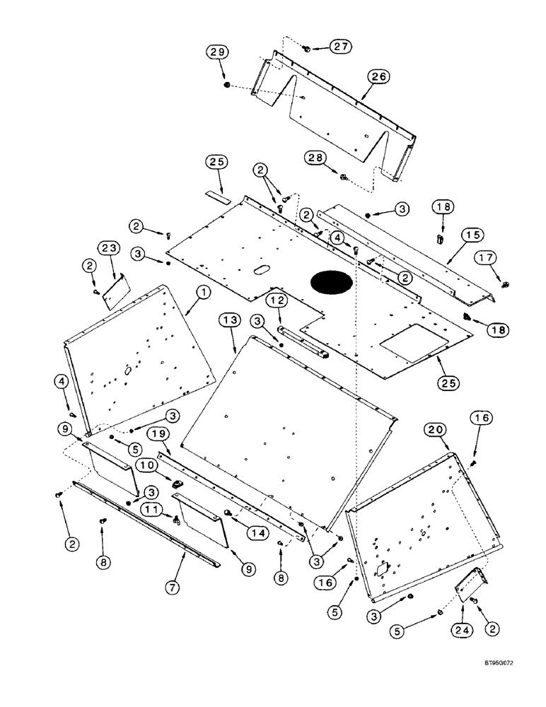 Схема запчастей Case IH 2188 - (9H-10) - SEPARATOR HOOD AND SIDES (12) - CHASSIS