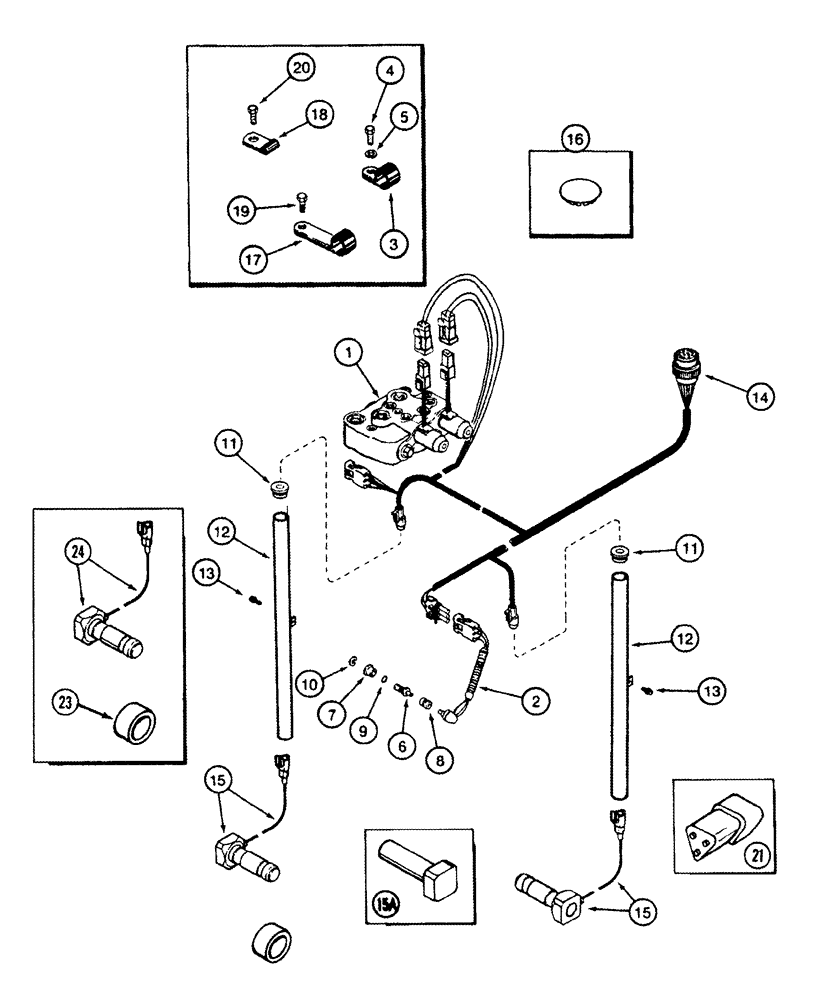 Схема запчастей Case IH 8910 - (4-020) - HITCH CONTROL HARNESSES (04) - ELECTRICAL SYSTEMS