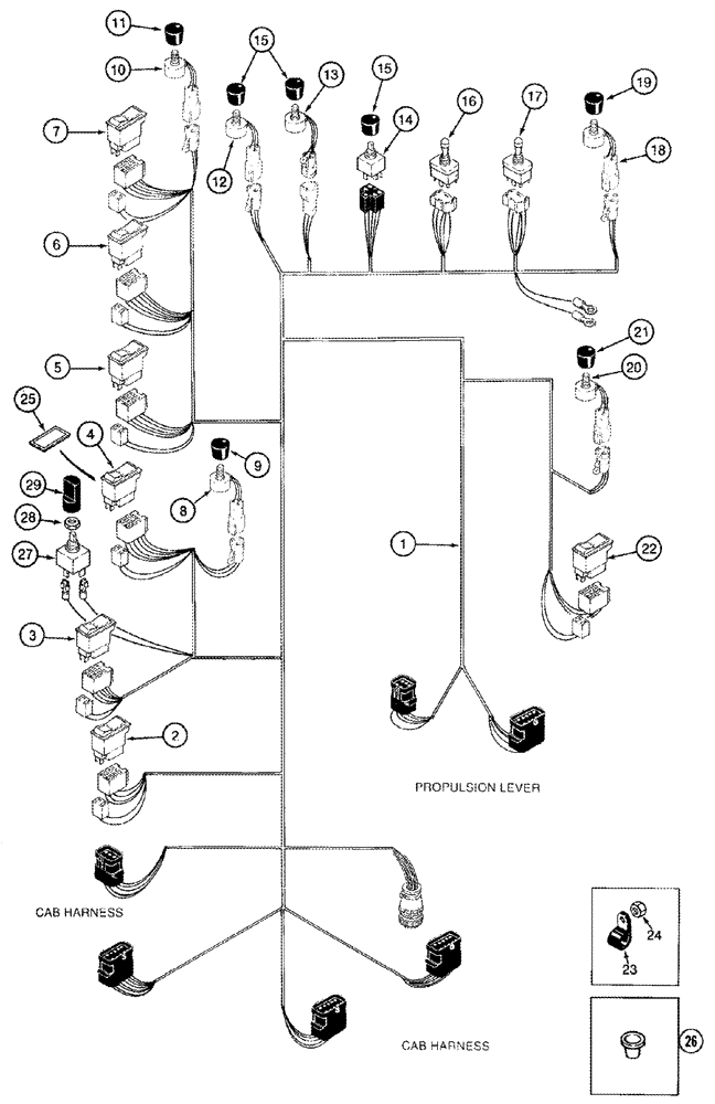 Схема запчастей Case IH 2366 - (04-06) - HARNESS, CONSOLE (06) - ELECTRICAL