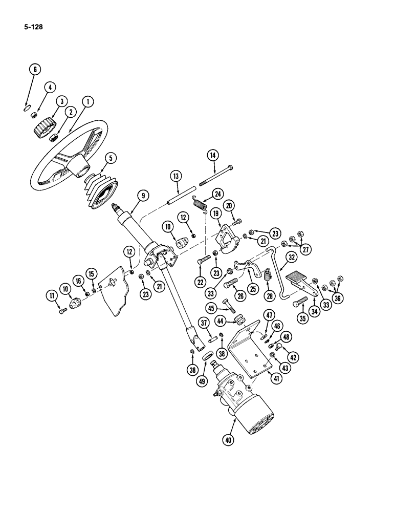 Схема запчастей Case IH 4994 - (5-128) - STEERING COLUMN (05) - STEERING