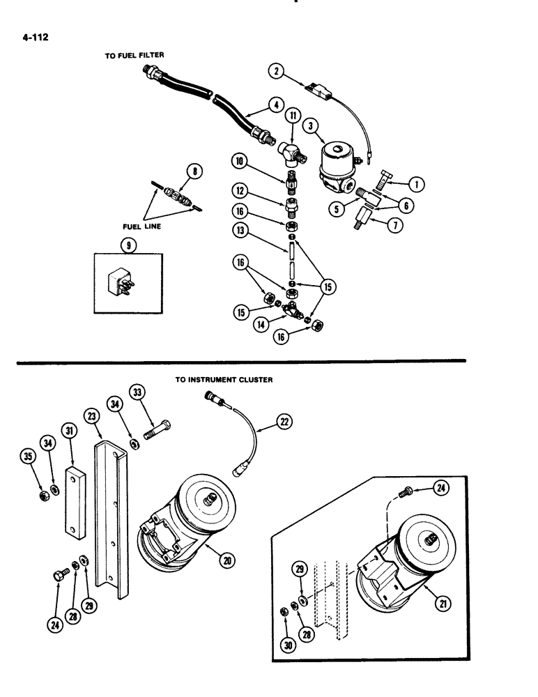 Схема запчастей Case IH 2294 - (4-112) - ENGINE AUTOMATIC SHUTOFF KIT (04) - ELECTRICAL SYSTEMS