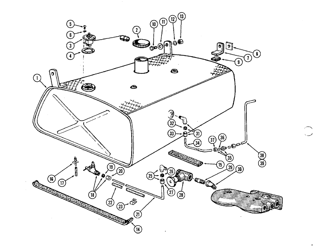 Схема запчастей Case IH 930-SERIES - (030) - FUEL TANK AND LINES, DIESEL ENGINE (03) - FUEL SYSTEM