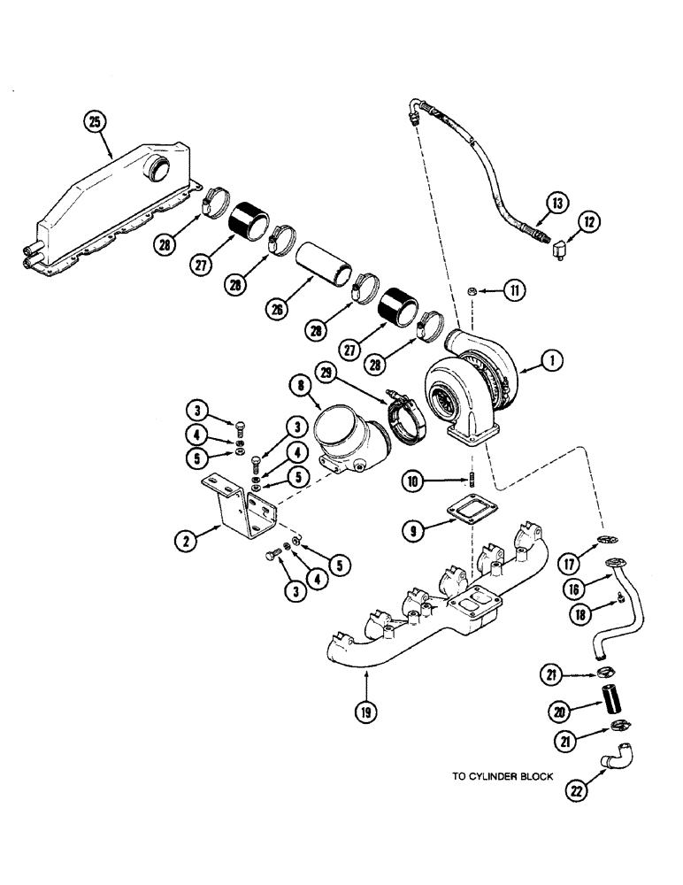 Схема запчастей Case IH 9110 - (04-06) - TURBOCHARGER SYSTEM, 6TA-830 ENGINE, PRIOR TO SERIAL NUMBER 17900567 (04) - Drive Train