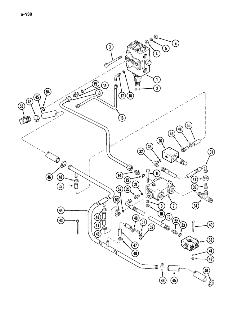 Схема запчастей Case IH 4994 - (5-138) - REAR STEERING HYDRAULICS, PRIORITY AND CONTROL VALVES (05) - STEERING