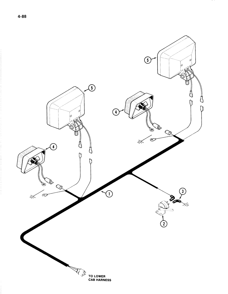 Схема запчастей Case IH 4894 - (4-088) - REAR CAB HARNESS (04) - ELECTRICAL SYSTEMS