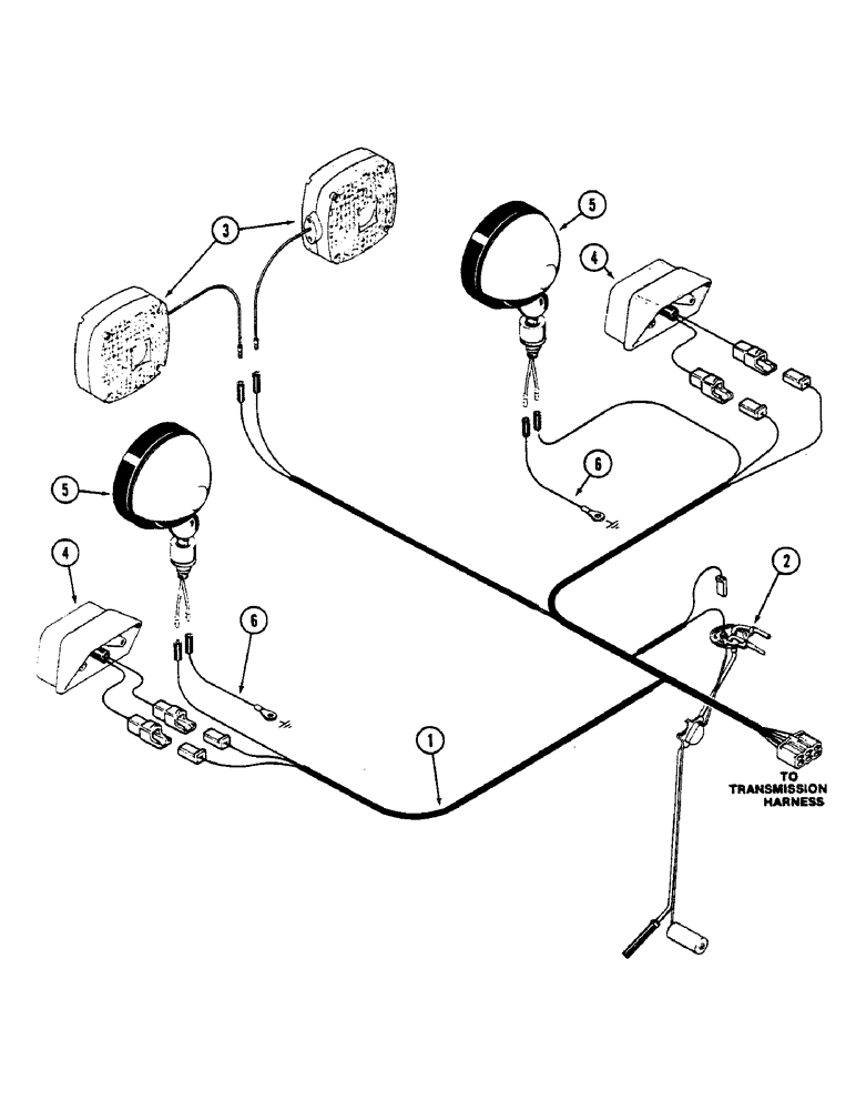 Схема запчастей Case IH 2390 - (4-088) - REAR LIGHT HARNESS, P.I.N. 8841101 AND AFTER (04) - ELECTRICAL SYSTEMS