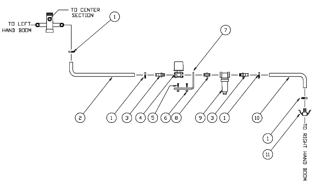 Схема запчастей Case IH PATRIOT NT - (09-006) - 24M, 3 BOOM SHUT-OFF, RIGHT HAND BOOM Liquid Plumbing